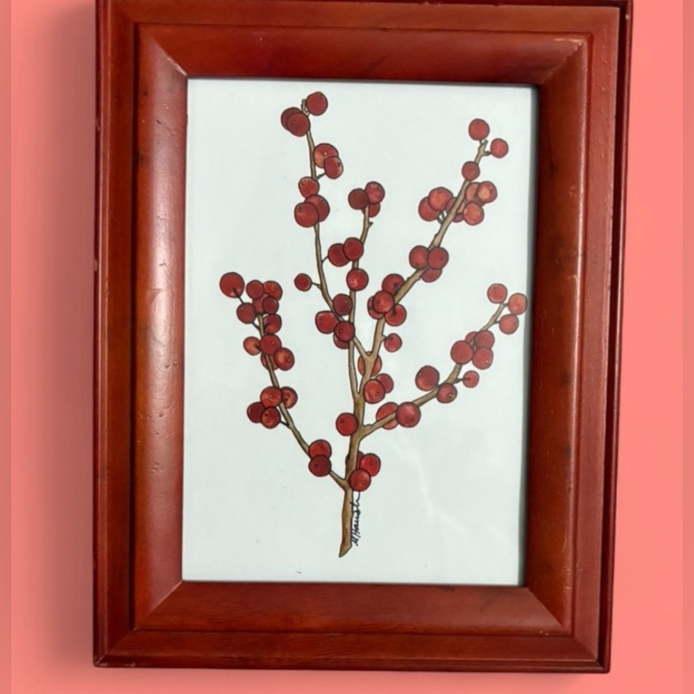 Elegant Red Berry Framed Print